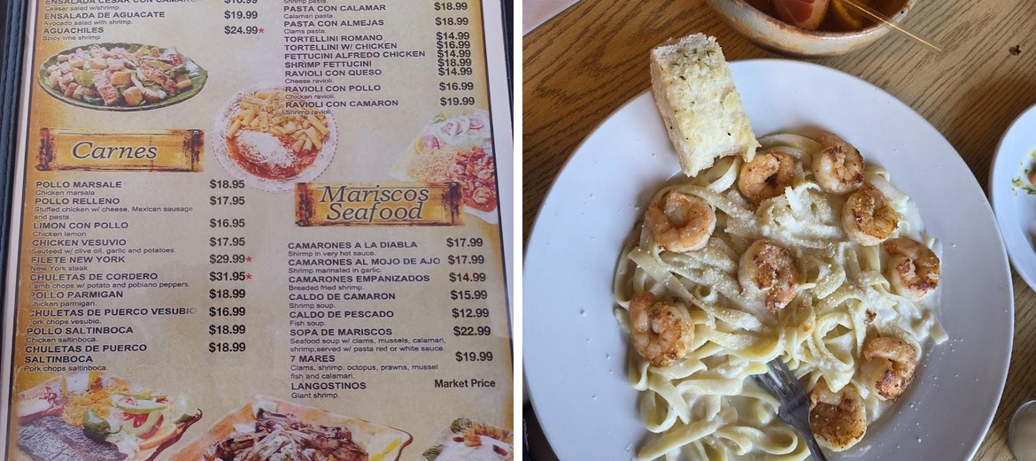 Los Langostinos Restaurant Menu
